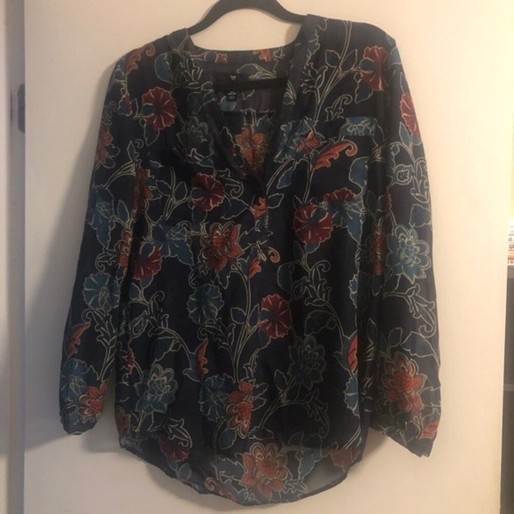 Gap Sheer Floral Top Blouse Size S